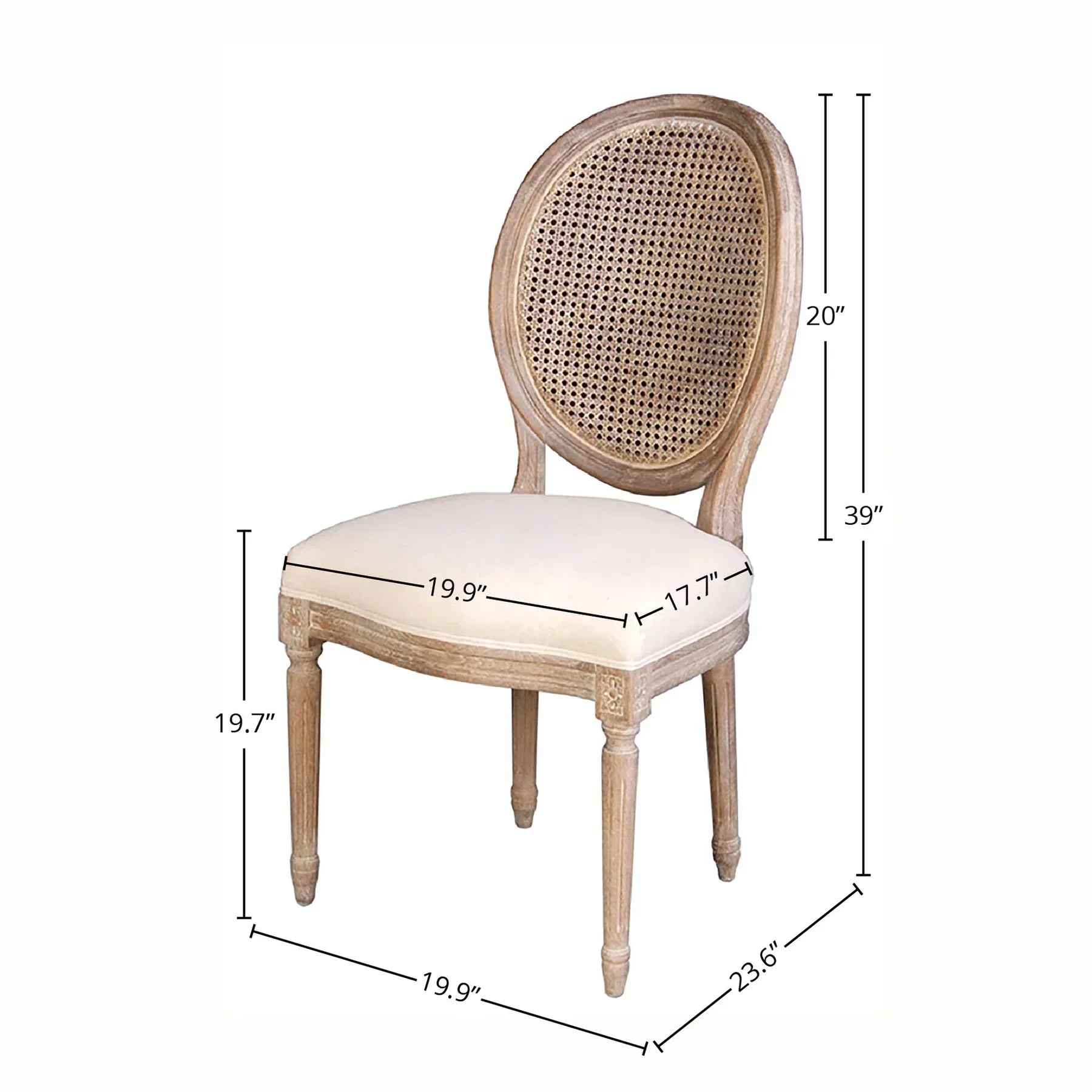 Napoleon Dining Chair w/ Cane Back- Antique Linen - Www.Shopthatapp.ca