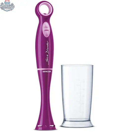 Home Essentials Outlet SENCOR 2-speed hand blender with accessory jar, versatile kitchen appliance for blending and mixing.