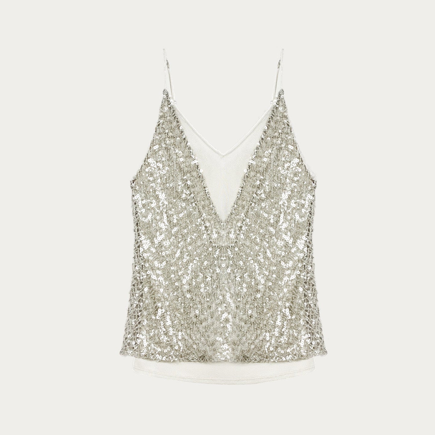 Dream Catcher Two-Piece Suspender with Sequined Net Pattern and Deep V Waist for Summer - Shopthatapp.ca