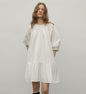 Dream Island Hepburn Style White Puff Sleeve Dress - High-End Temperament Dress for Women - Shopthatapp.ca
