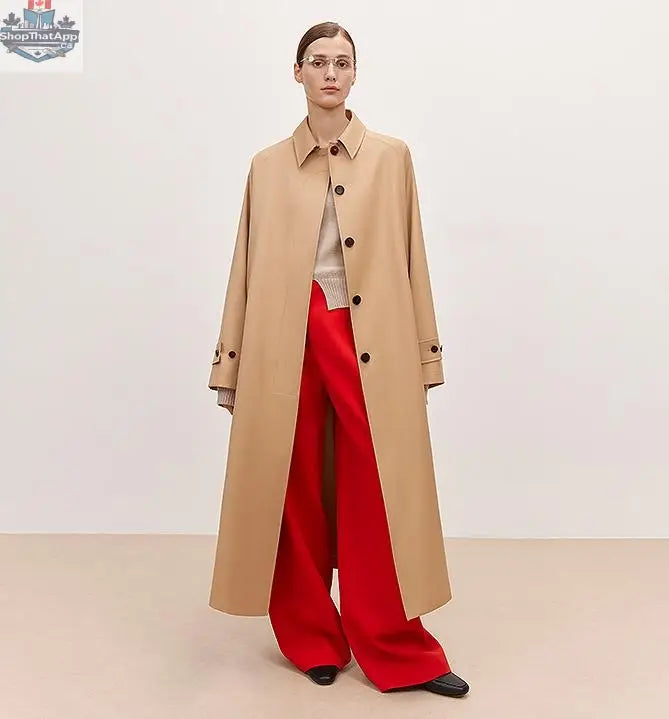 Fragrant Moment Trench Coat for Women - Stylish Mid-Length Overcoat for Petite Figures in High-End British Design - Shopthatapp.ca