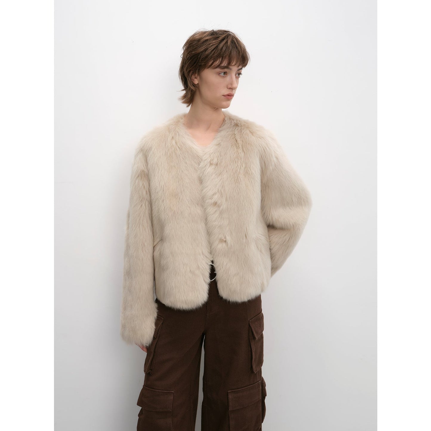 Darcy Manor Sheepskin Coat - Imported Tuscan Straight Wool Short Fur with Sweetheart Collar - Shopthatapp.ca