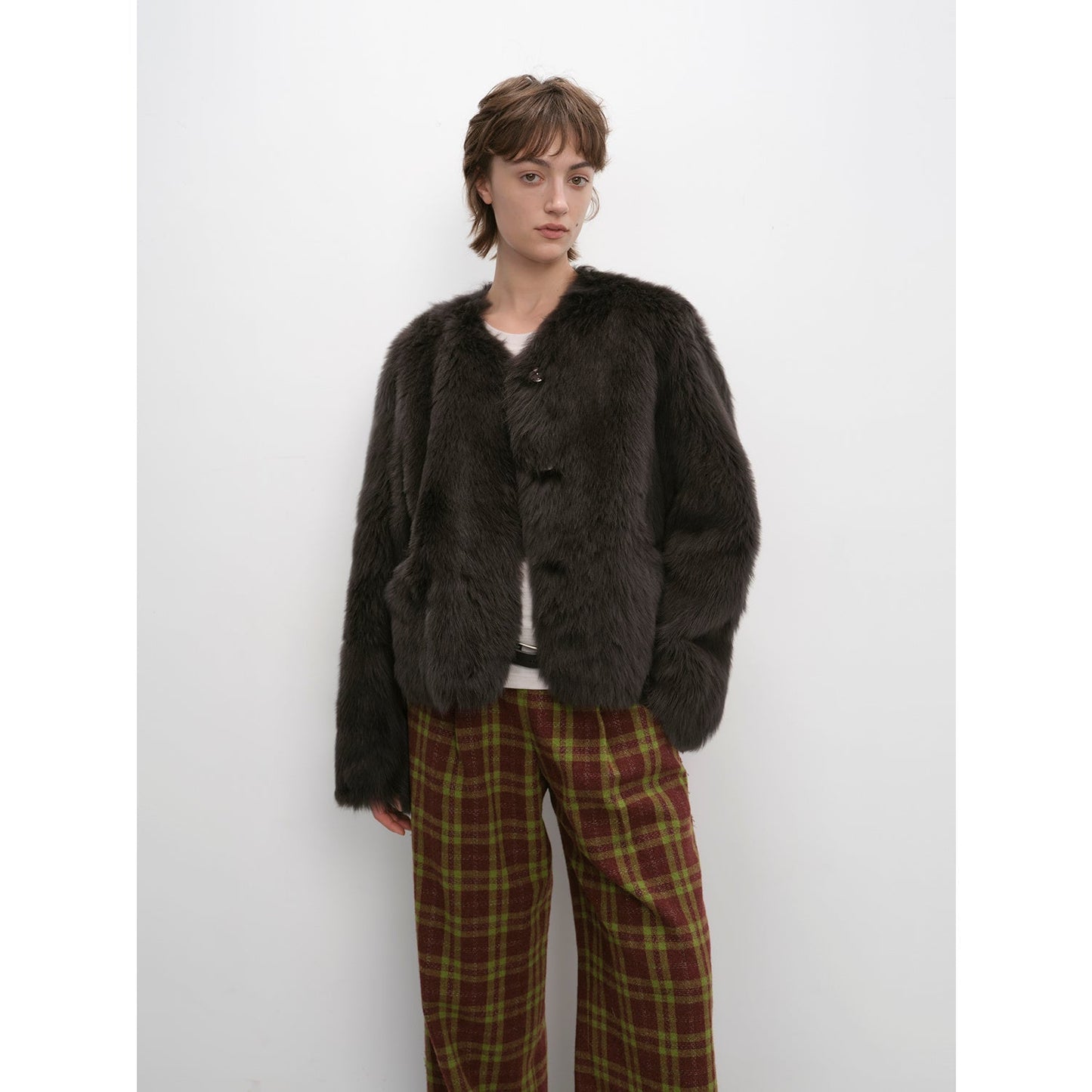 Darcy Manor Sheepskin Coat - Imported Tuscan Straight Wool Short Fur with Sweetheart Collar - Shopthatapp.ca
