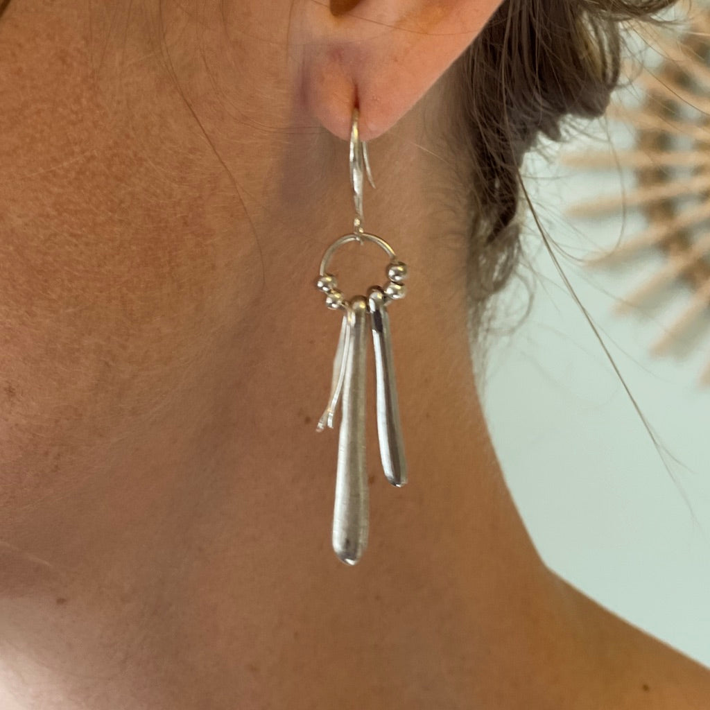 Silver Plate Double Drop Earrings for Elegant Style - Shopthatapp.ca