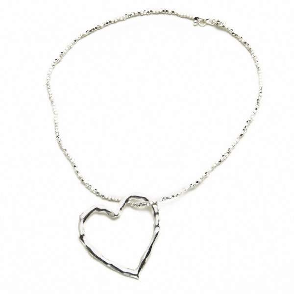 Open Heart Necklace Silver Plate - Elegant Silver Jewelry - Shopthatapp.ca