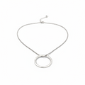 Open Ring Necklace Silver Plate - Elegant Jewelry Piece - Shopthatapp.ca