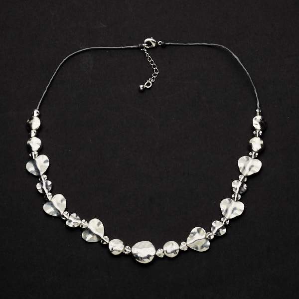 Silver Heart Necklace - Beaten Silver Plate Heart Pendant - Shopthatapp.ca
