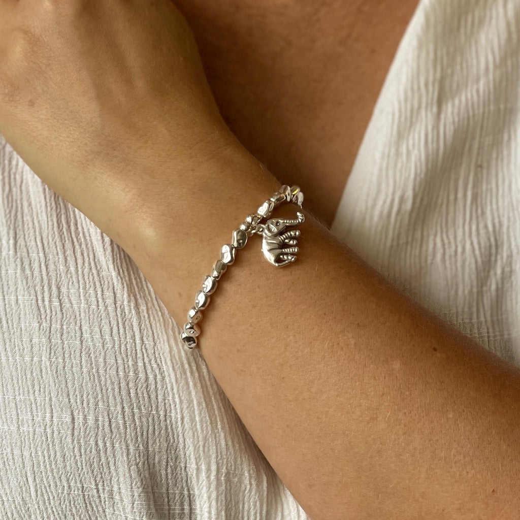 Elephant Charm Bracelet in Silver Plate – Stylish Nugget Design - Shopthatapp.ca