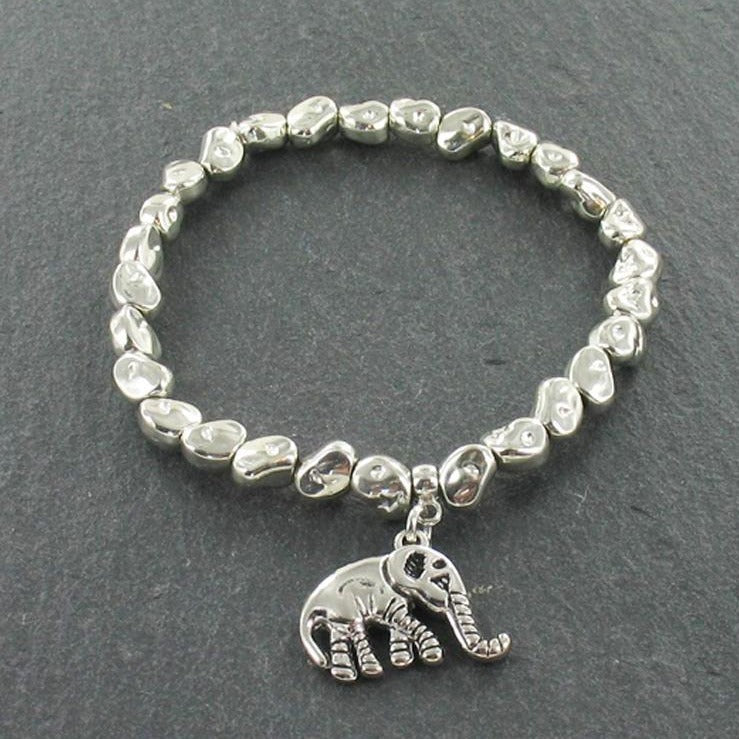Elephant Charm Bracelet in Silver Plate – Stylish Nugget Design - Shopthatapp.ca