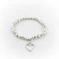 Heart Charm Nugget Bracelet in Silver Plate - Shopthatapp.ca