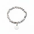 Beaten Circle Charm Nugget Bracelet in Silver Plate - Elegant Silver Plated Charm Bracelet - Shopthatapp.ca