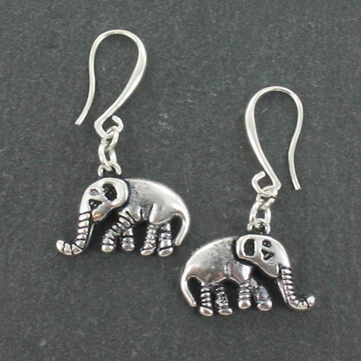 Elephant Charm Earrings in Silver Plate - Shopthatapp.ca