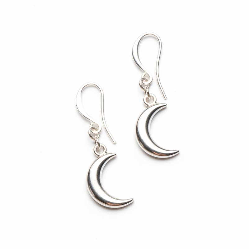 Moon Charm Earrings in Silver Plate - Shopthatapp.ca
