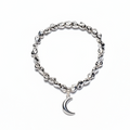 Moon Charm Bracelet Silver Plate - Elegant Nugget Design - Shopthatapp.ca