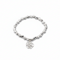 Rose Charm Bracelet Silver Plate - Elegant Nugget Design - Shopthatapp.ca