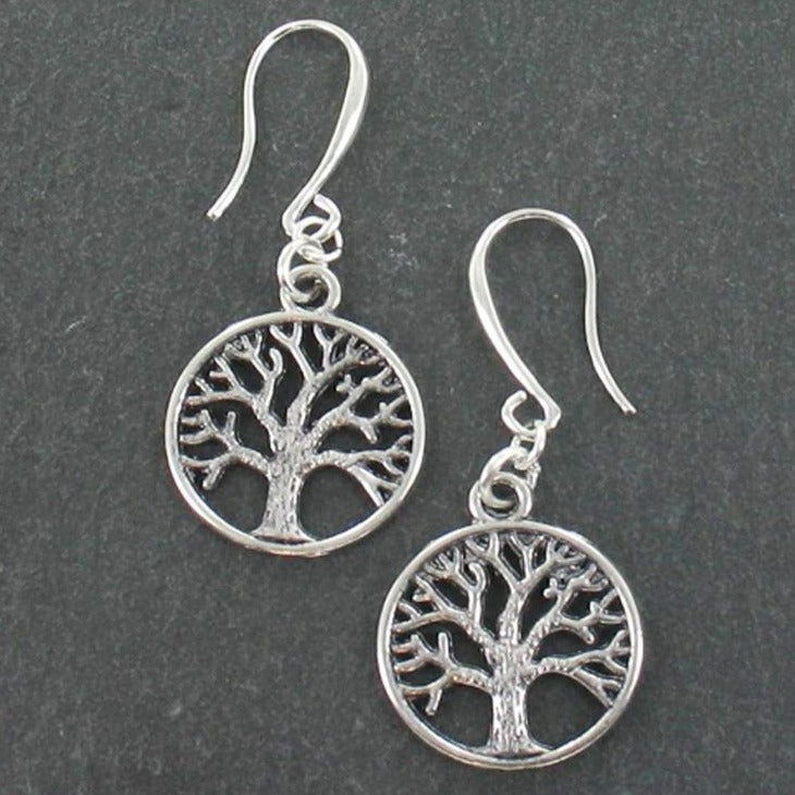 Tree of Life Charm Earrings with Suede Necklace and Silver Pendant - Shopthatapp.ca