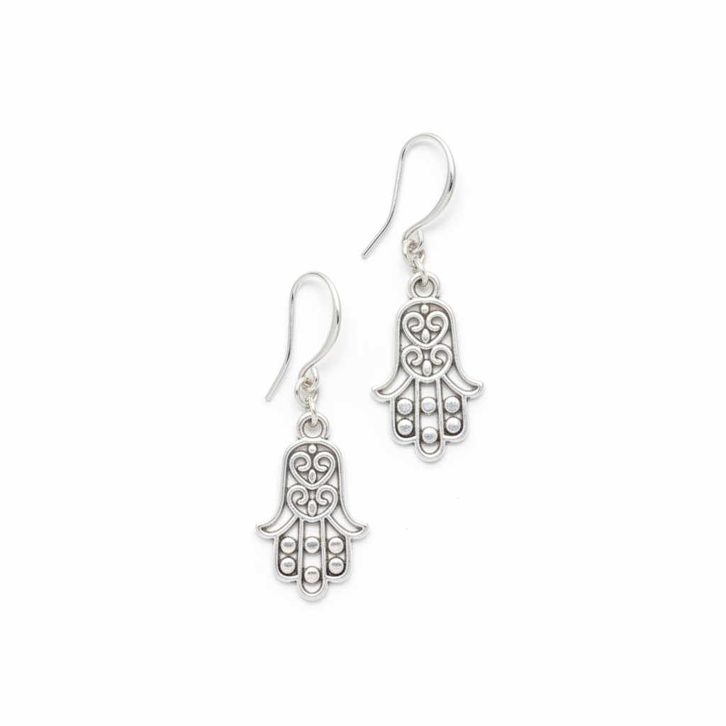 Hasma Charm Earrings in Silver Plate - Shopthatapp.ca