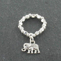 Elephant Charm Ring Silver Plate - Elegant Silver-Plated Jewelry - Shopthatapp.ca