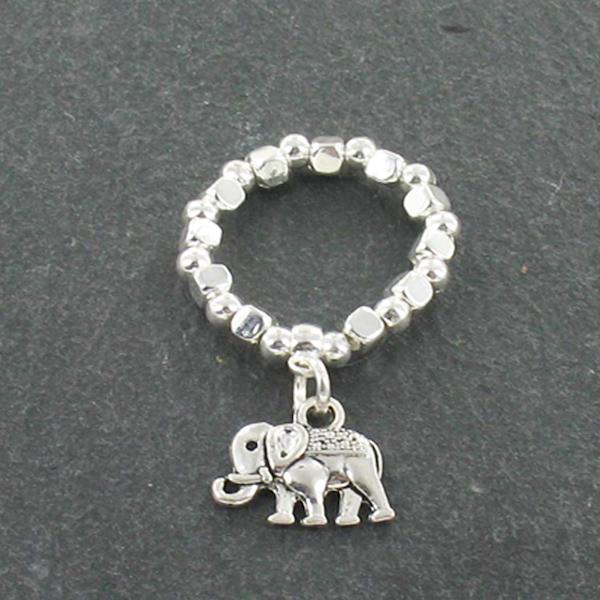 Elephant Charm Ring Silver Plate - Elegant Silver-Plated Jewelry - Shopthatapp.ca