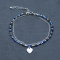 Blue Crystal Cham Bracelet In Silver Plate - Shopthatapp.ca