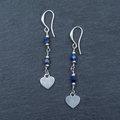 Blue Crystal Charm Earrings In Silver Plate - Shopthatapp.ca