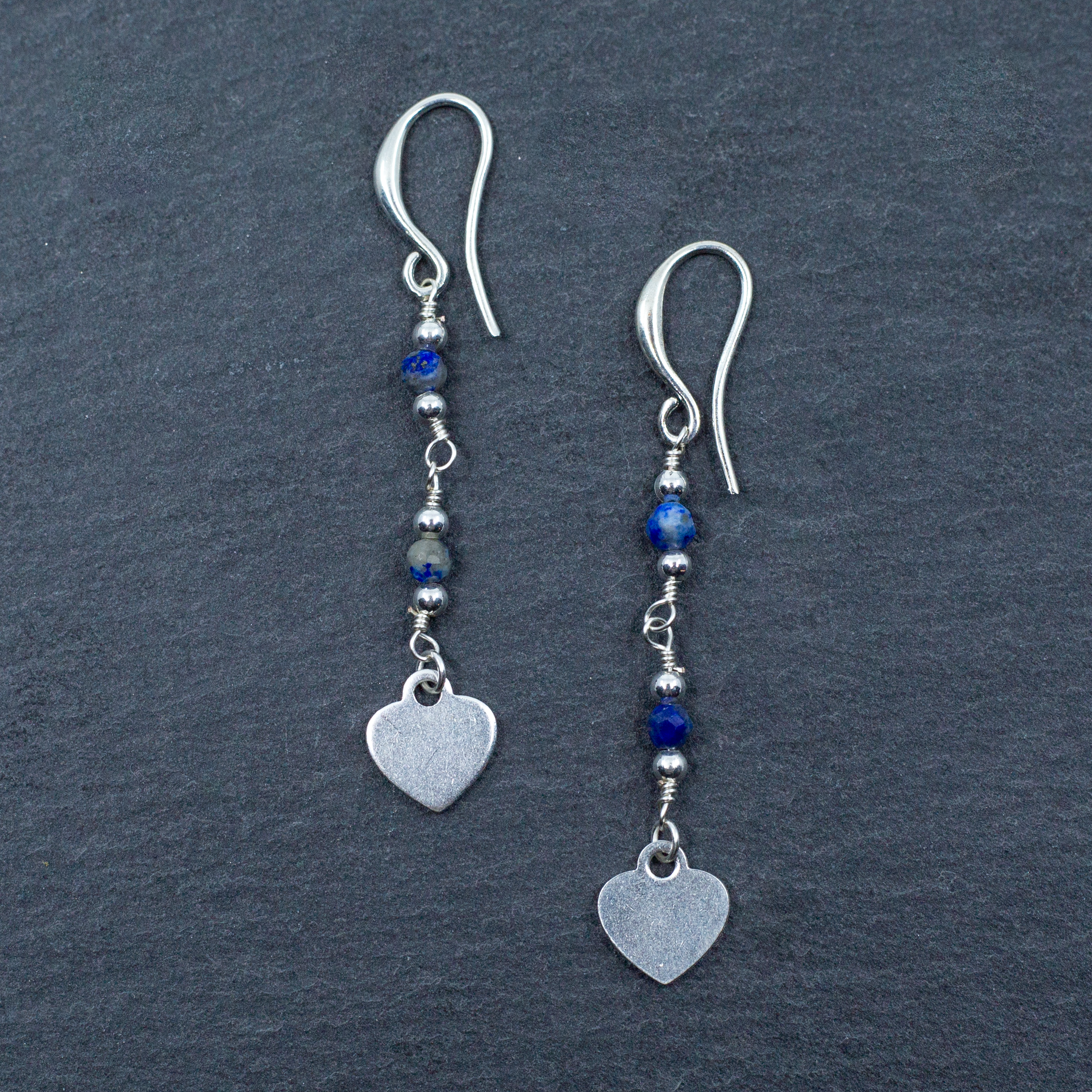 Blue Crystal Charm Earrings In Silver Plate - Shopthatapp.ca