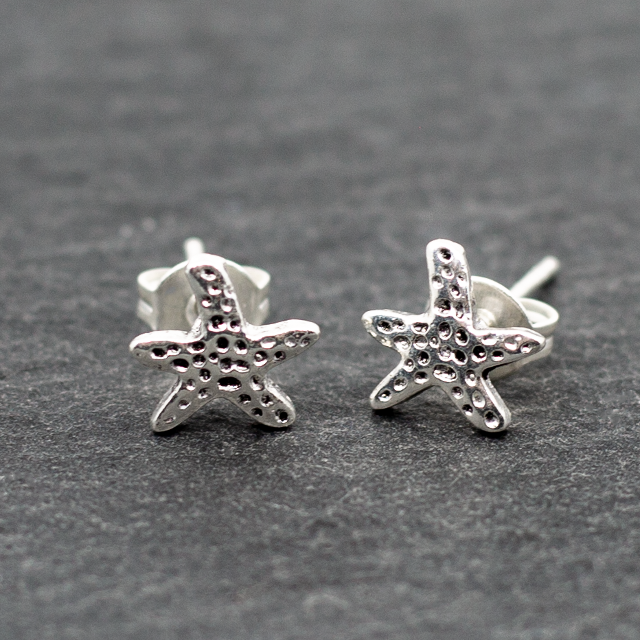 Starfish Silver Earrings - Elegant Plate Stud Earrings - Shopthatapp.ca