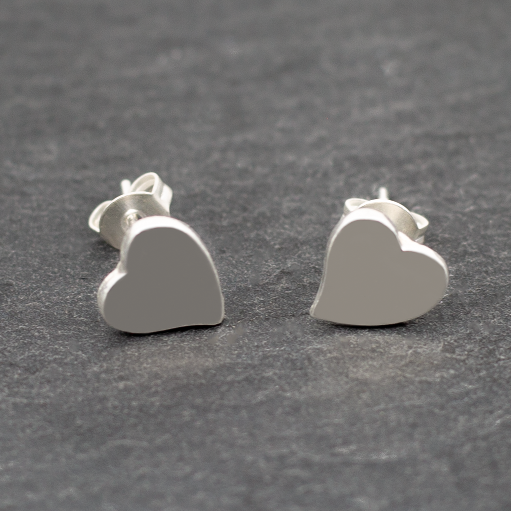 Asymmetric Heart Silver Plate Stud Earrings for Stylish Elegance - Shopthatapp.ca