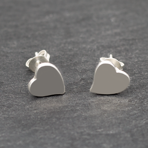Asymmetric Heart Silver Plate Stud Earrings for Stylish Elegance - Shopthatapp.ca