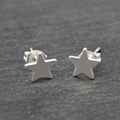 Small Star Silver Earrings - Elegant Plate Studs - Shopthatapp.ca