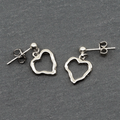 Open Heart Silver Earrings - Elegant Plate Drop Design - Shopthatapp.ca