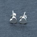 Small Heart Silver Stud Earrings - Delicate Plate Design - Shopthatapp.ca
