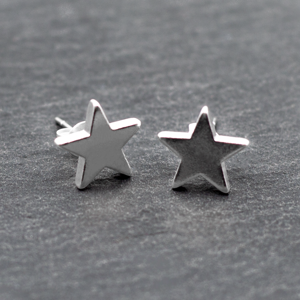 Star Silver Plate Stud Earrings - Shopthatapp.ca