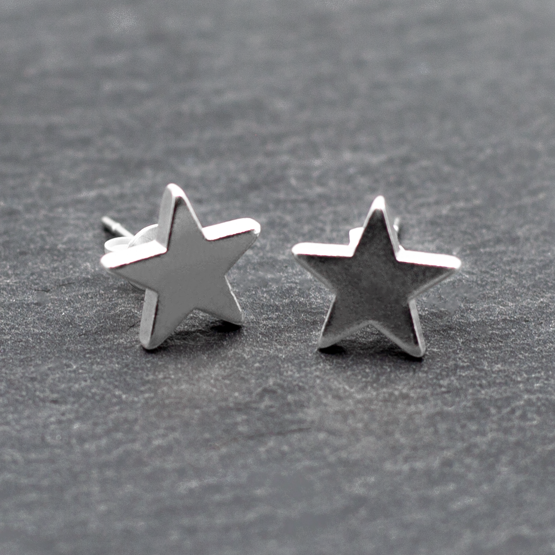 Star Silver Plate Stud Earrings - Shopthatapp.ca