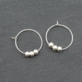 Triple Ball Silver Hoop Earrings for Stylish Elegance - Shopthatapp.ca