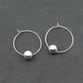 Single Ball Silver Plate Hoop Earrings - Shopthatapp.ca