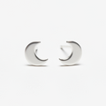 Moon Silver Plate Stud Earrings - Shopthatapp.ca