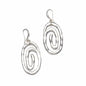 Silver plate swirl pendant earrings by Suzie Blue Canada featuring elegant, flowing design for sophisticated jewelry style.