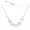 Five Flower Necklace Silver Plate – Elegant Floral Charm - Shopthatapp.ca