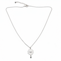 Single Flower Necklace Silver Plate - Elegant Silver-Plated Floral Jewelry - Shopthatapp.ca