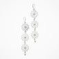 Silver plate triple flower drop earrings with delicate petal details, designed by Suzie Blue Canada.