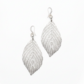 Large Leaf Earrings Silver Plate - Elegant Nature-Inspired Jewelry - Shopthatapp.ca