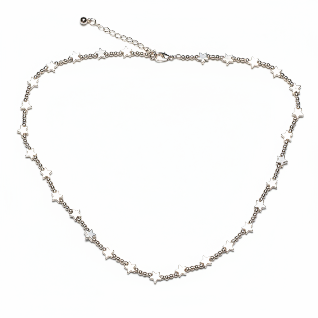 Short Star Necklace Silver Plate - Elegant Silver Jewelry - Shopthatapp.ca