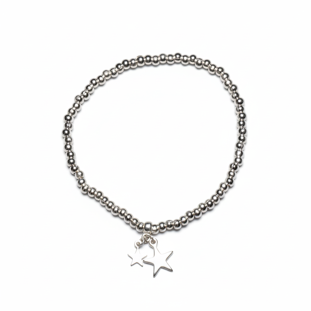 Star Charm Bracelet Silver Plate - Elegant Silver Jewelry - Shopthatapp.ca