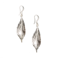 Textured Silver Leaf Earrings - Elegant Silver Plate Design - Shopthatapp.ca