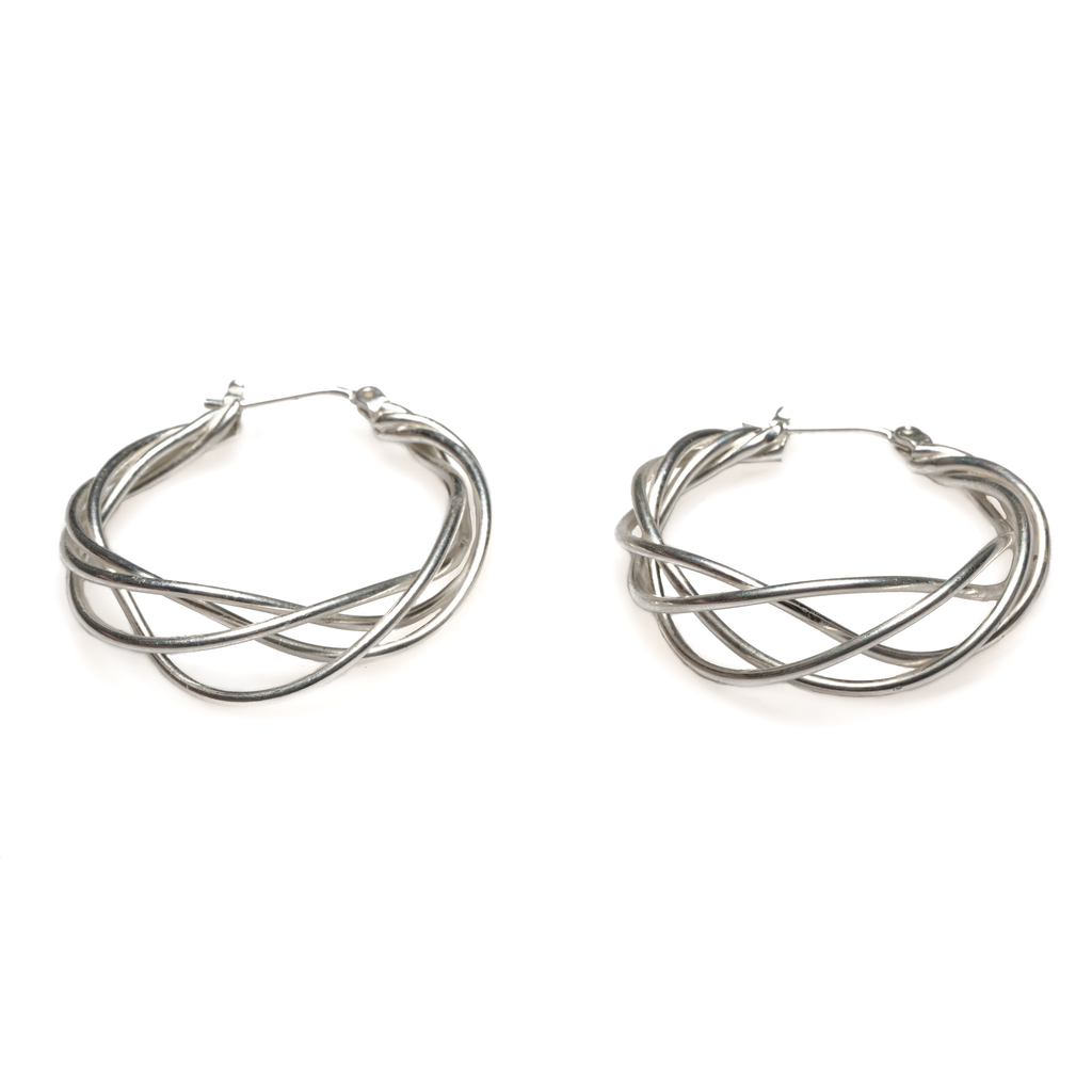 Twist Earrings Silver Plate - Stylish and Elegant Accessory - Shopthatapp.ca