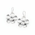 Hammered Silver Flower Earrings - Elegant Silver Plate Design - Shopthatapp.ca