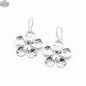 Hammered silver flower earrings by Suzie Blue Canada with an elegant silver plate design, showcasing intricate floral details.