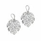 Hammered silver leaf earrings by Suzie Blue Canada featuring silver plating and elegant leaf-shaped design.