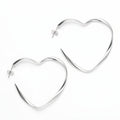 Large Heart Hoop Earrings - Silver Plate - Shopthatapp.ca